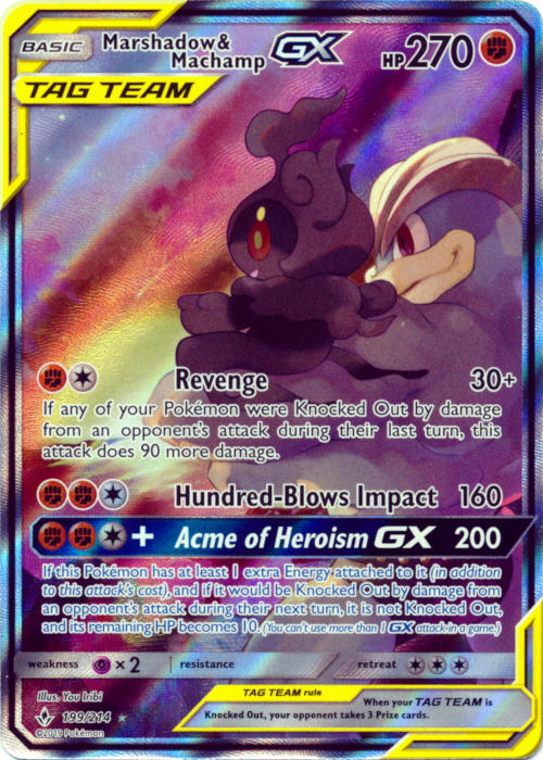Marshadow & Machamp Tag Team GX (Alternate Art) - 199/214 - Full Art Ultra Rare
